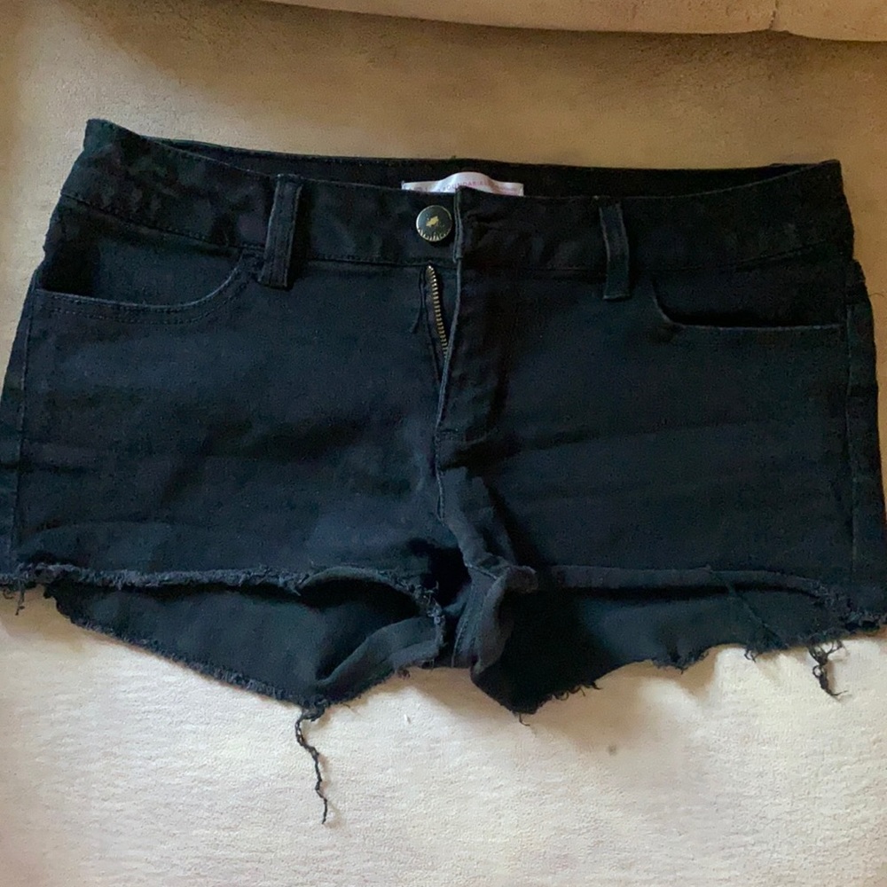 Denim Black Shorts